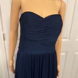 Elegant Navy Strapless chiffon Dress